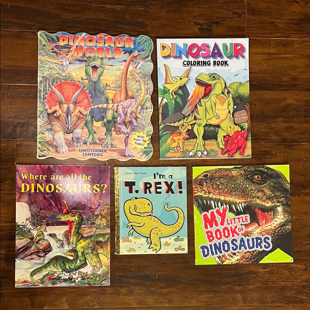 Dinosaur Enthusiasts Book Bundle - Trivia - Coloring - Flip the Flap - & More